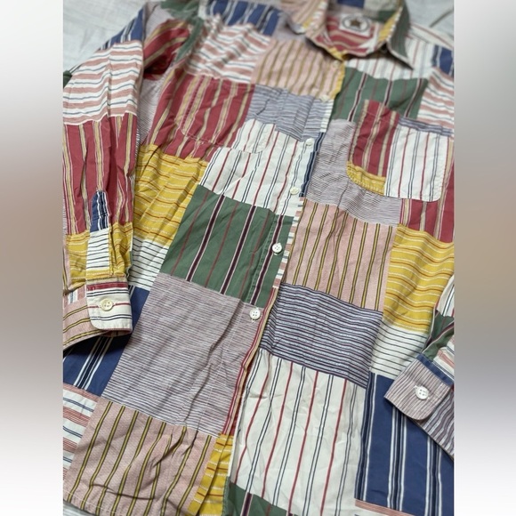 Vintage Access Code Fashion Communication Button Down Plaid Madras top Woman L - Picture 3 of 12